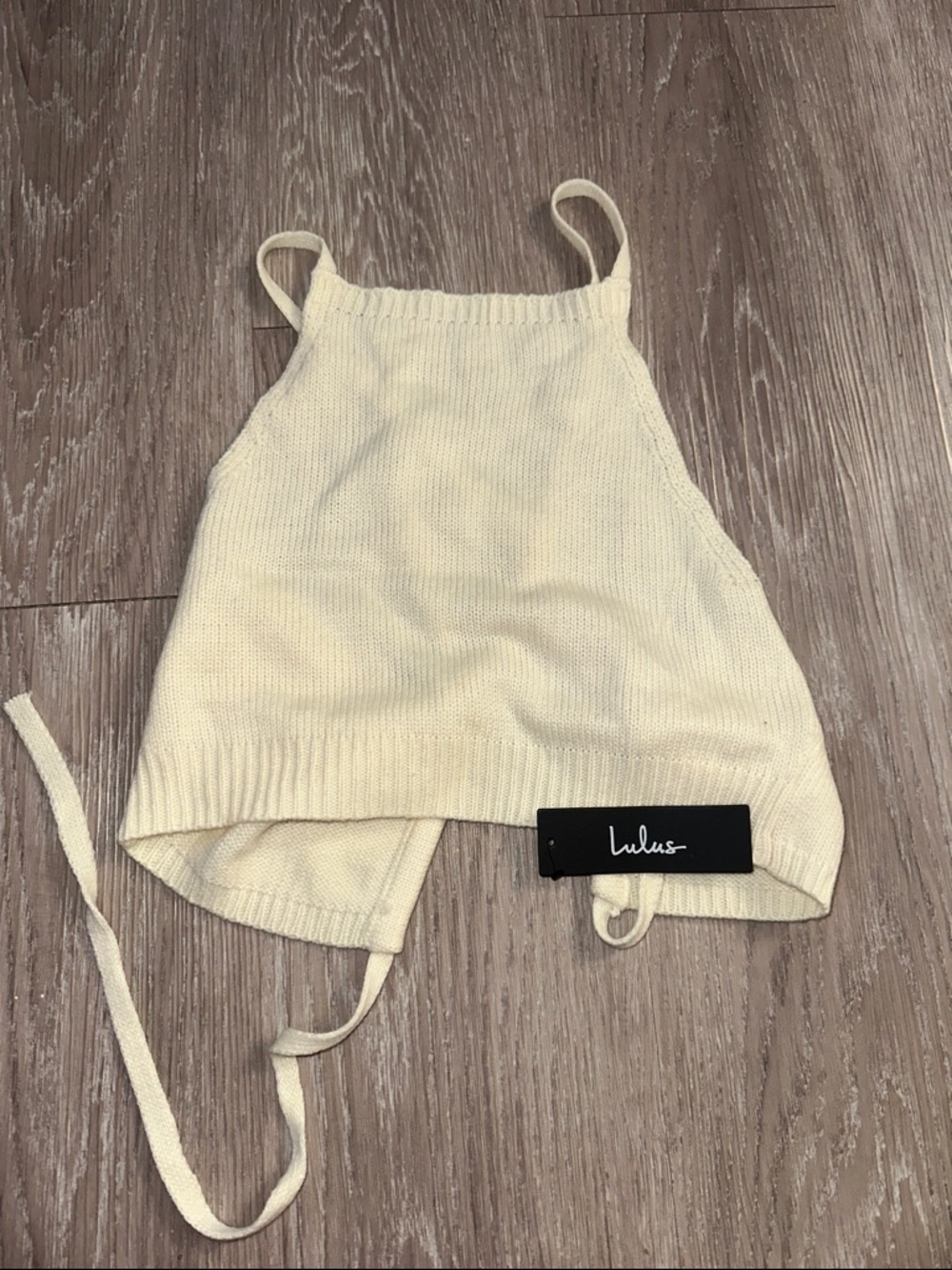 Lulu's Cream Knit Cropped Tank Top